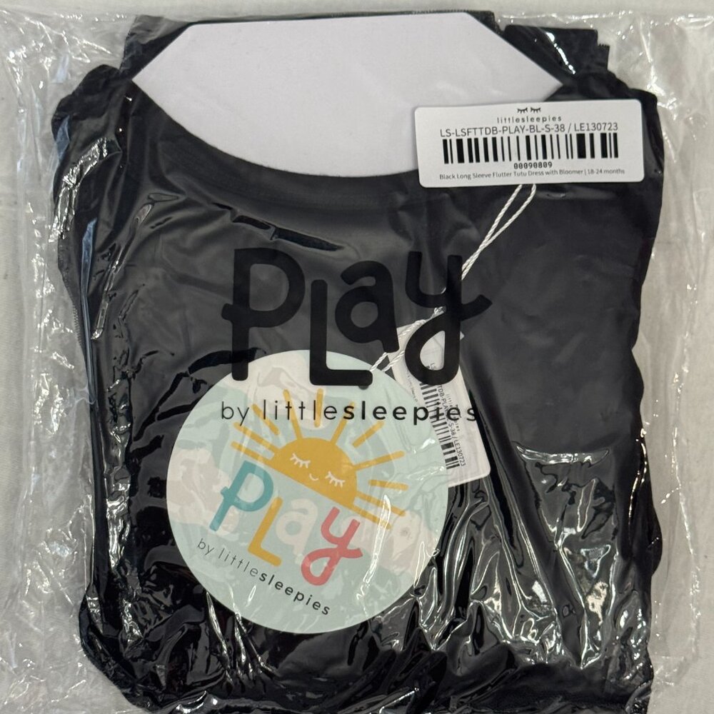 Little Sleepies Black Long Sleeve Flutter Tutu Dress Bloomers 18-24 mo.